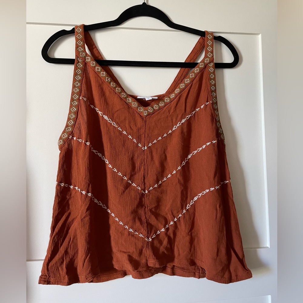 Shyanne Terracotta Embroidered Tank Top
